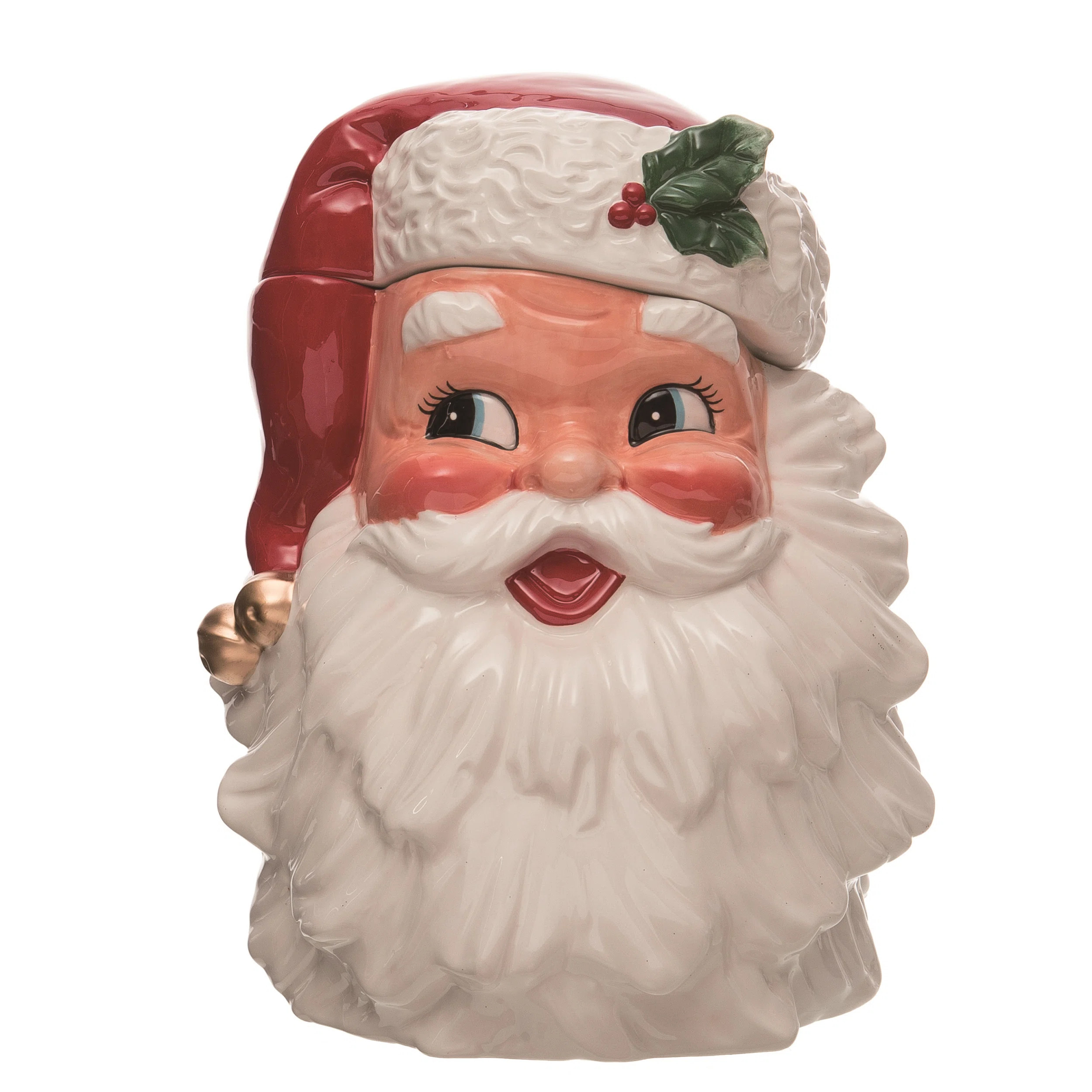 The Holiday Aisle® Dolomite 11.75 in. Multicolor Christmas Retro Santa Cookie Jar & Reviews | Wa... | Wayfair North America