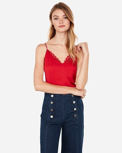 lace neck downtown cami | Express