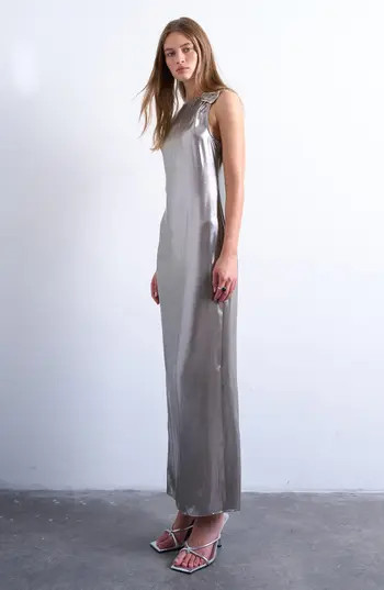 Topshop Metallic Hardware Maxi Dress in Silver at Nordstrom Rack, Size 6 Us (Fits Like 2-4) | Nordstrom Rack