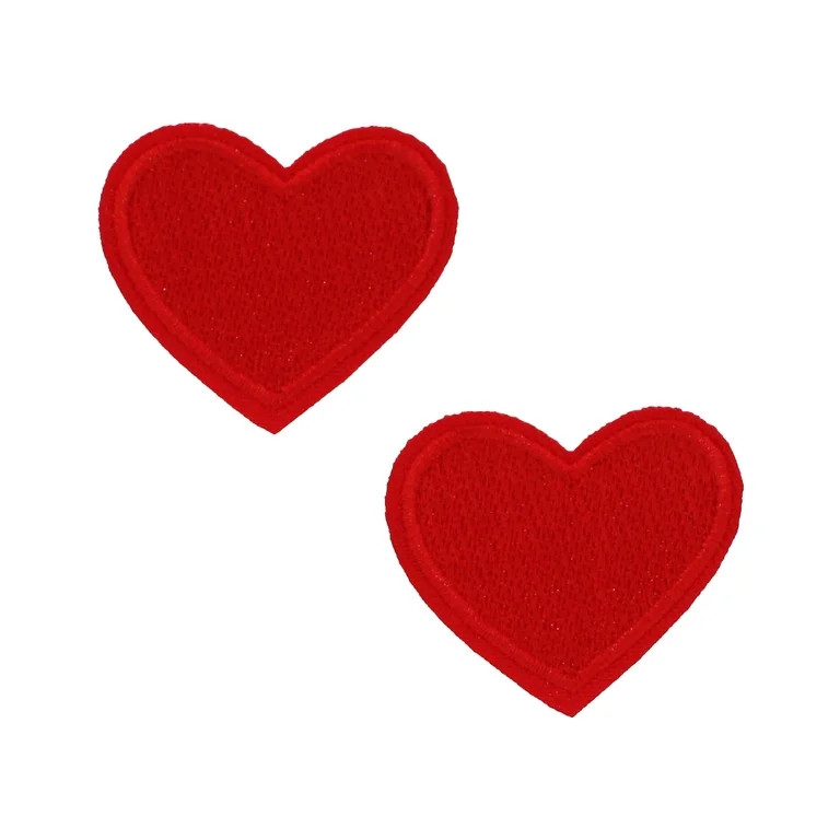 Gwen Studios Embroidered Red Heart Iron-on Patch Appliques, 1.45" x 1.4", 2CT | Walmart (US)