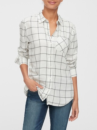 Drapey Plaid Shirt | Gap Factory
