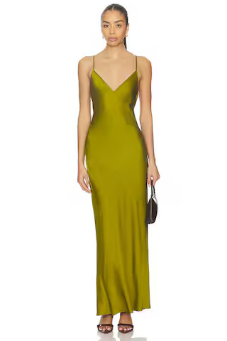 EAVES Svann Midi Slip Dress in Peridot Green from Revolve.com | Revolve Clothing (Global)