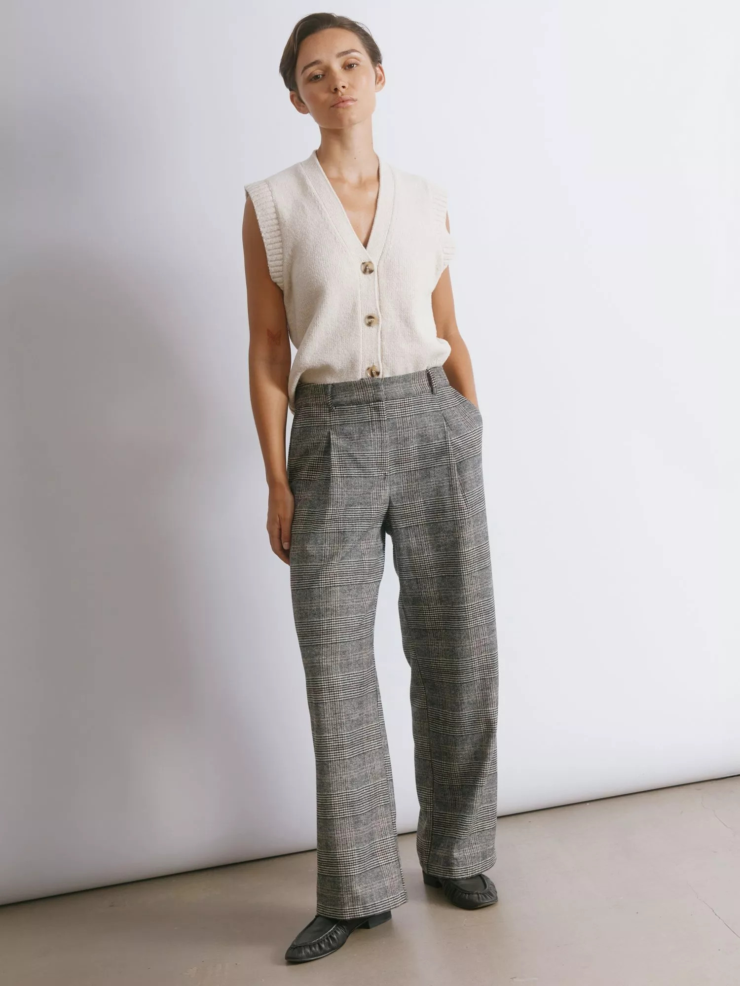 Albaray Check Tailored Trousers, Grey | John Lewis (UK)