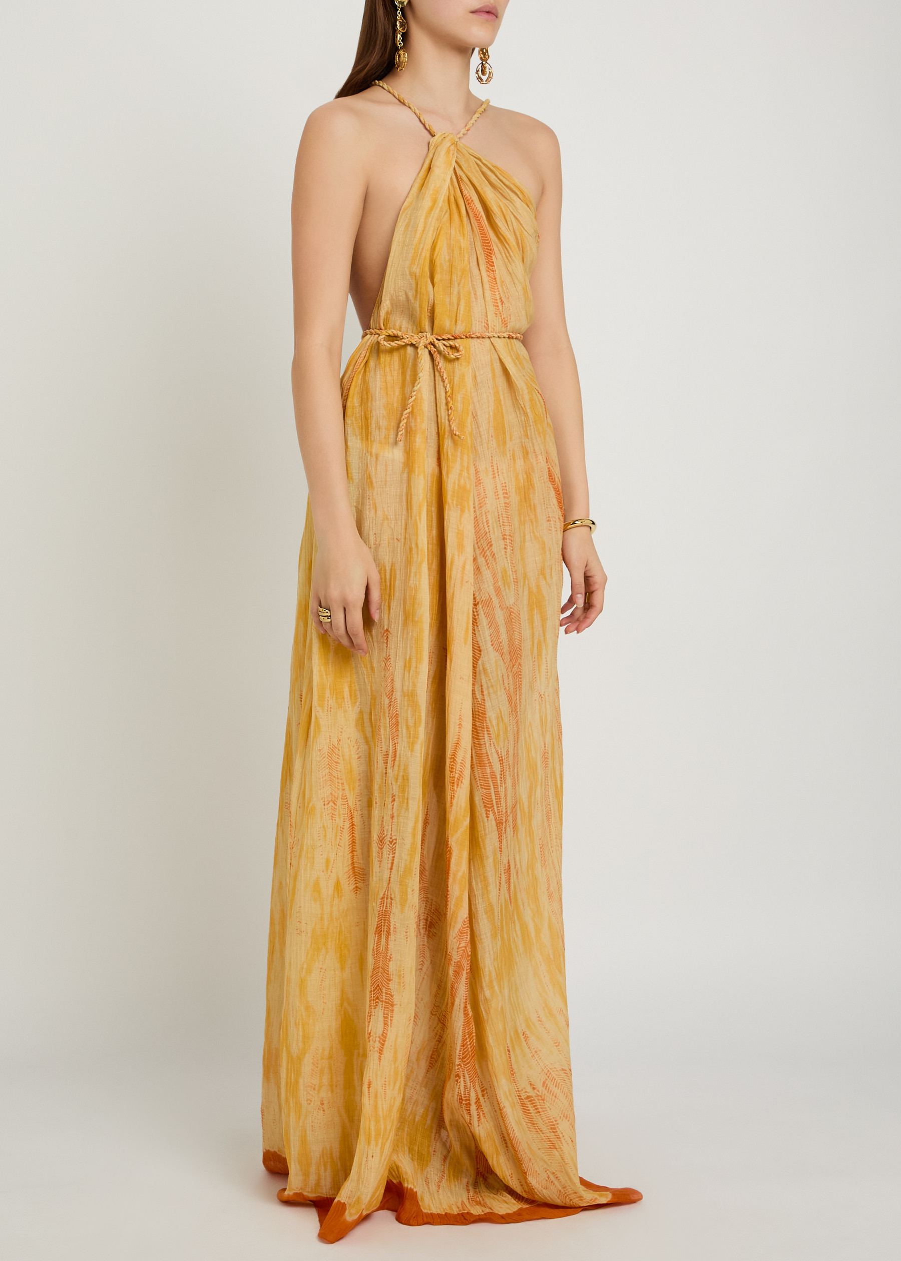 Amaya shibori cotton and silk-blend maxi dress | Harvey Nichols