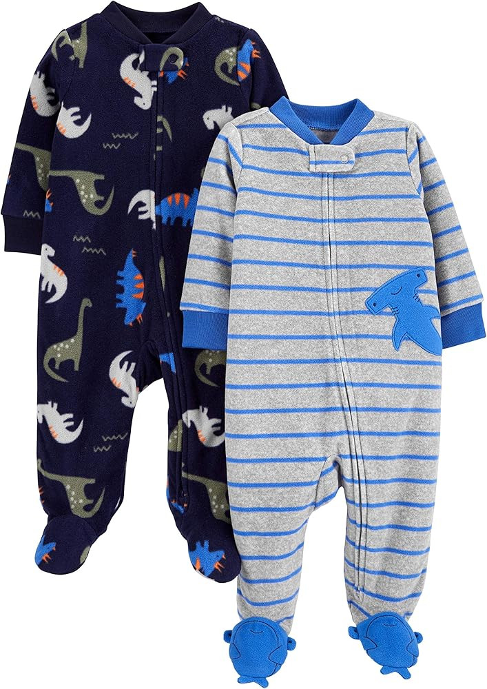 Simple Joys by Carter's Baby Boys' 2-Pack Fleece Footed Sleep and Play | Amazon (US)