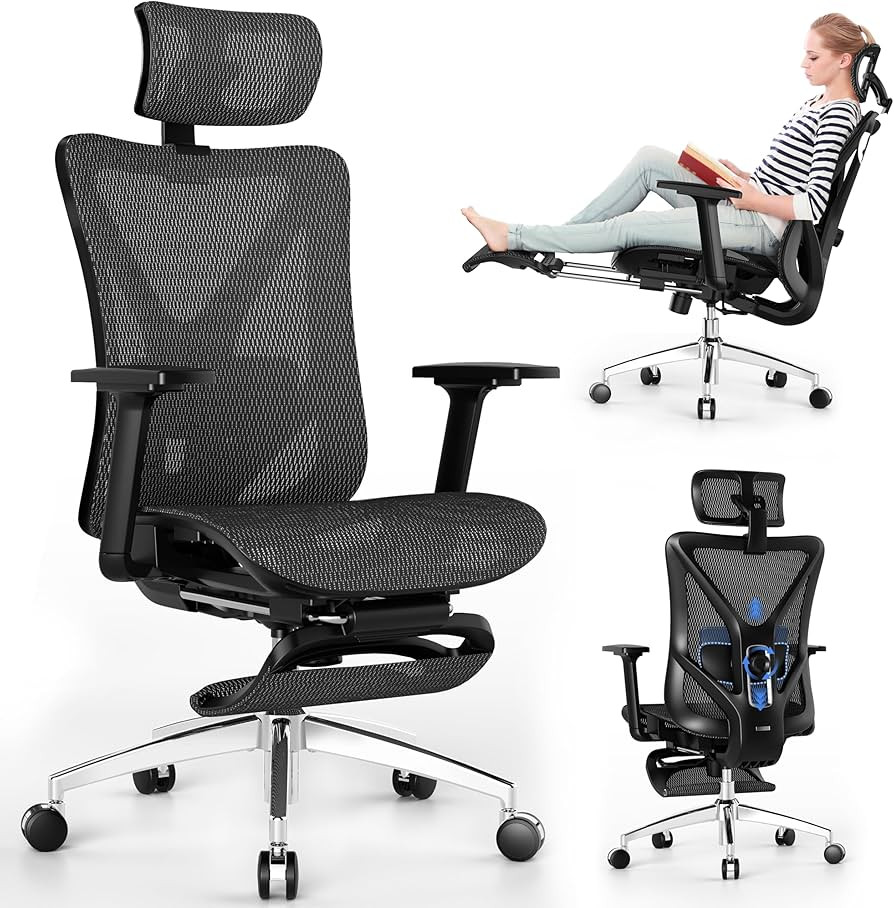 GABRYLLY Ergonomic Office Chair with Adjustable Lumbar Support, 3D Armrests & Headrest, 135° Rec... | Amazon (US)