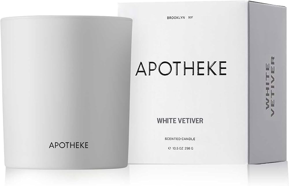 Apotheke Luxury Scented Candles for Home, White Vetiver - Aromatherapy Jar Candle with Soy Wax Bl... | Amazon (US)