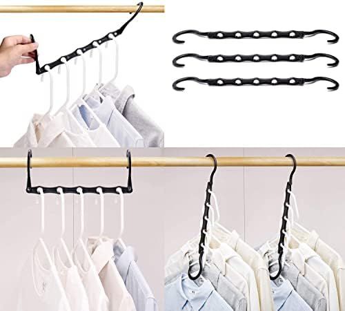HOUSE DAY Black Magic Hangers Space Saving Clothes Hangers Organizer Smart Closet Space Saver Pack o | Amazon (US)