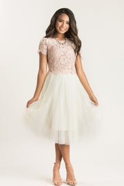 Ellie Short Sleeve Lace Top | Morning Lavender