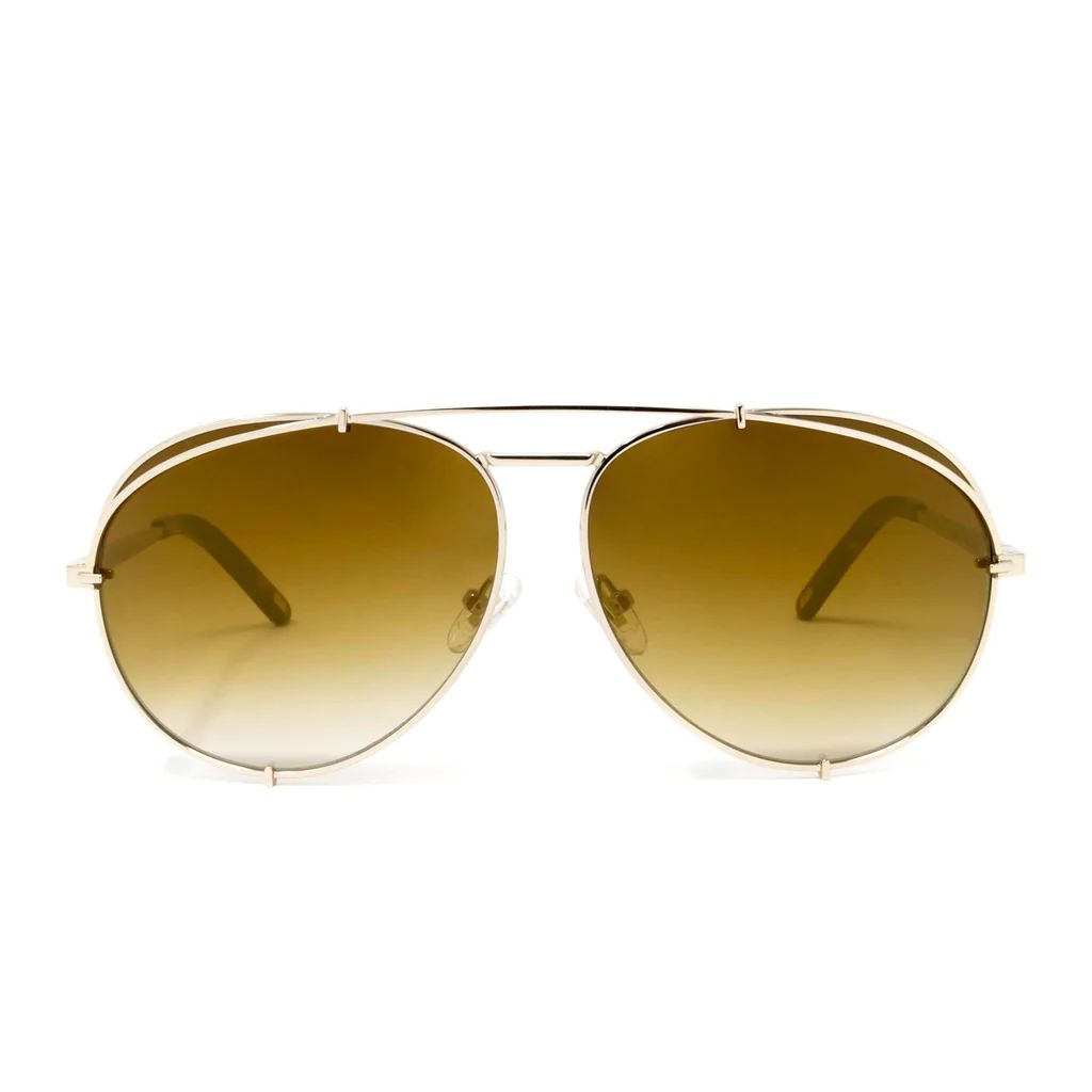 COLOR: gold   brown gradient flash sunglasses | DIFF Eyewear