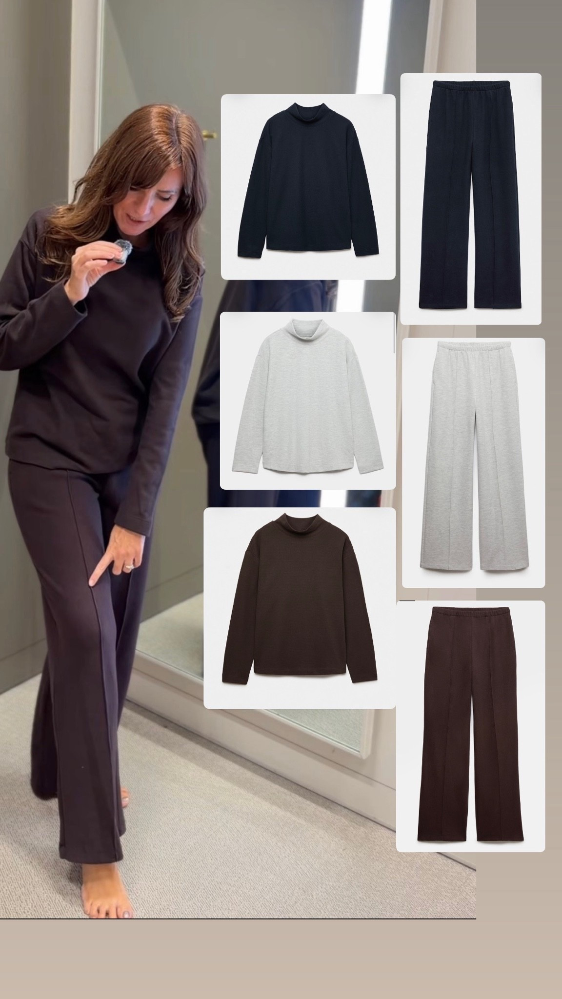 Cotton-rich set now comes in brown, navy & grey!

I wear size 10 regular.

#LTKuk #LTKeurope #LTKautumn