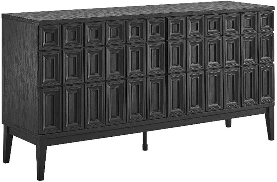 Modway Samos 62 Inch Retro Modern Sideboard with Storage in Black - Geometric Door Design Buffet ... | Amazon (US)