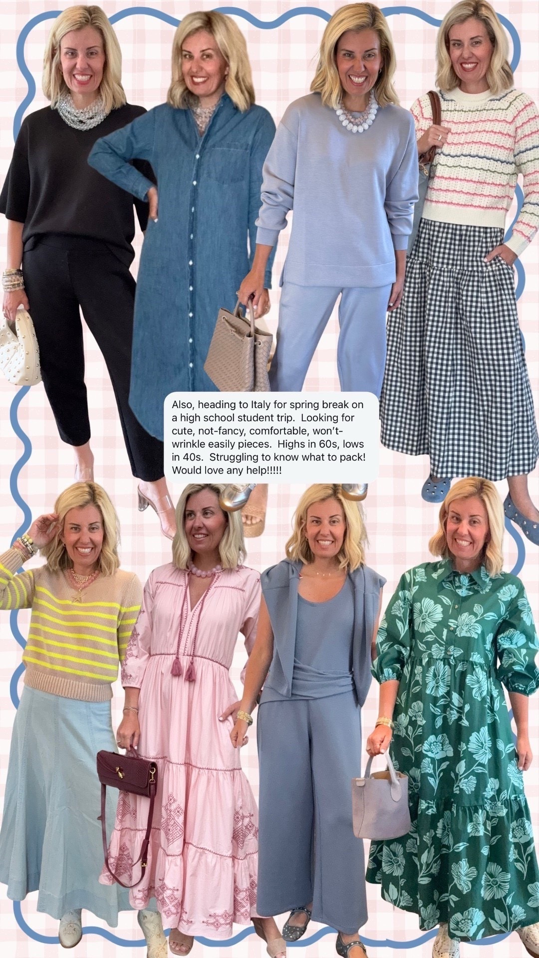 Showing you some styled looks that would be perfect for your next trip! These are easy to throw on and go, mix and match outfits. Layers are always key when traveling! 
Relaxed Tee & Tunic - xs
Barrel Pant  - small petite
Jumpsuit - small petite 
Cardigan - xs 
Rory dress - xs 
Boden Sweaters & skirt - xs
Maxi Dresses - xs

￼

#LTKTravel #LTKdayinmylife #LTKOver40