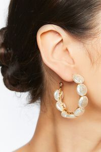 Faux Pearl Open Hoops Earrings | Forever 21 (US)