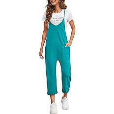 Nirovien Womens Oversized Sleeveless Jumpsuits Spaghetti Strap Wide Leg Rompers with Pocket One P... | Amazon (US)