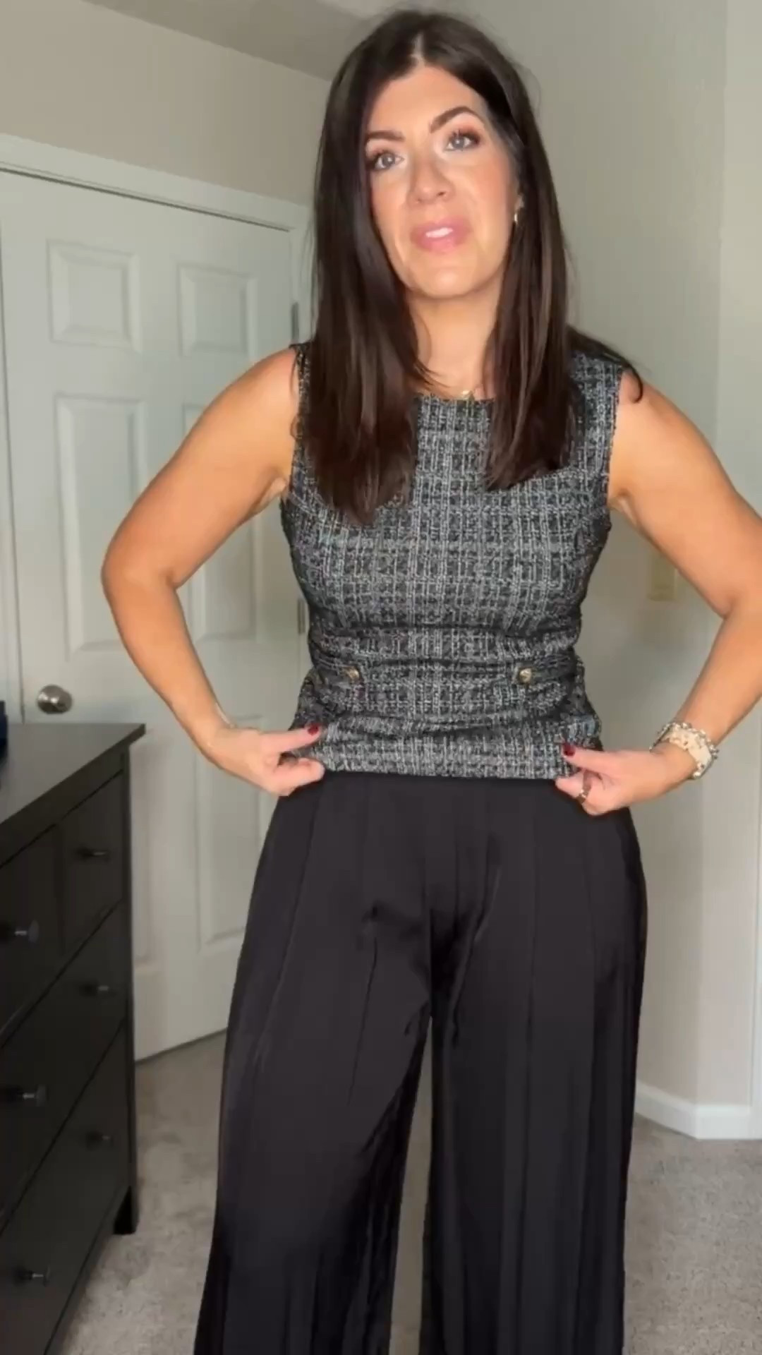 In a medium tweed shell Large wide leg pant

Under $50 workwear, midsize workwear, office outfit, business casual outfits, chic office looks, professional style, midsize fashion inspo, everyday work outfits, office outfit, affordable workwear, work to weekend looks, affordable workwear, tweed, trousers 

#LTKWorkwear #LTKootd #LTKMidsize