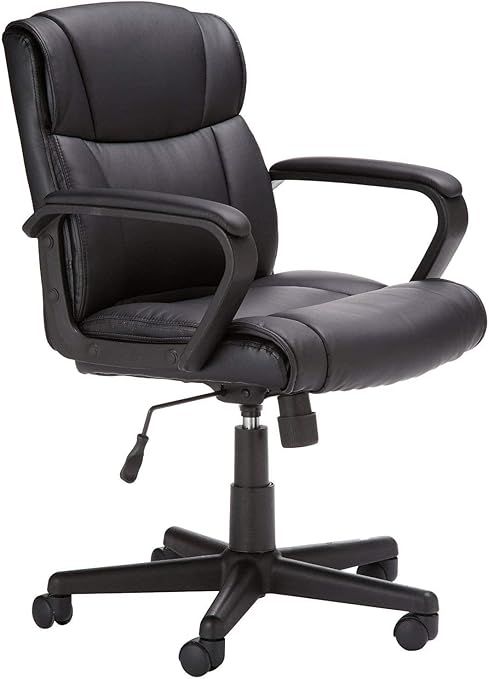 Amazon Basics Padded Office Desk Chair with Armrests, Adjustable Height/Tilt, 360-Degree Swivel, ... | Amazon (US)