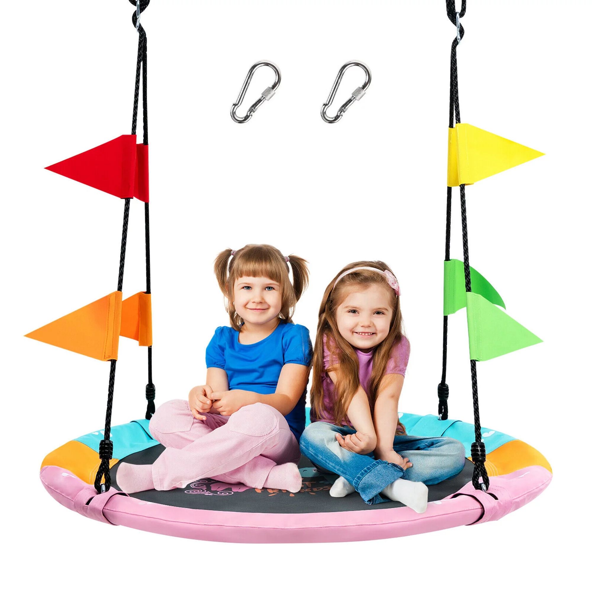 Gymax 40'' Flying Saucer Tree Swing Indoor Outdoor Swing Play Set w/Hanging Strap Horse - Walmart... | Walmart (US)
