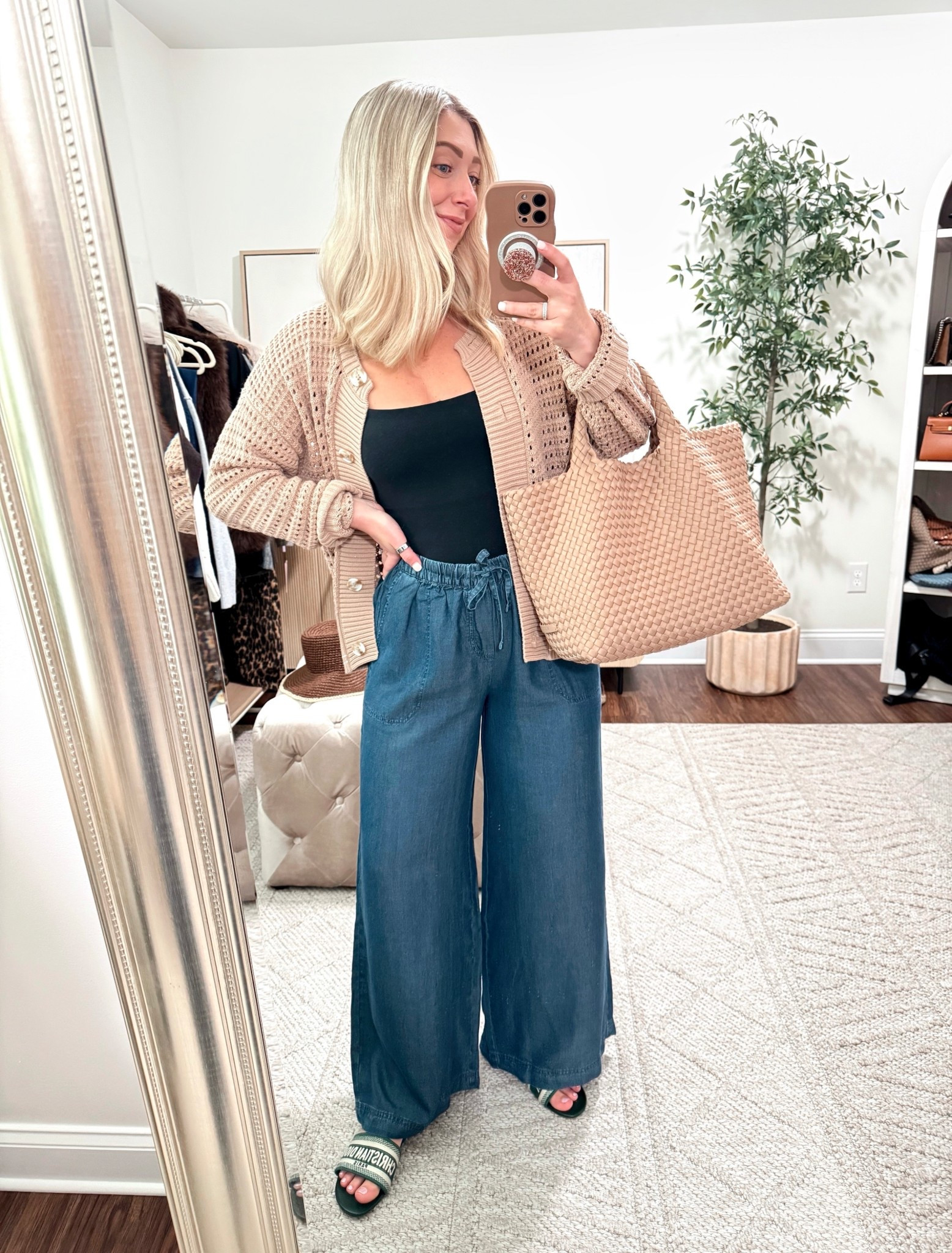 Causal OOTD 💙 Pants are available in the light wash and medium wash/ size medium / size small tank + cardigan 

Spring outfits, palazzo pants, cardigans, splendid, Varley 

#LTKmomlife #LTKSaleAlert #LTKootd