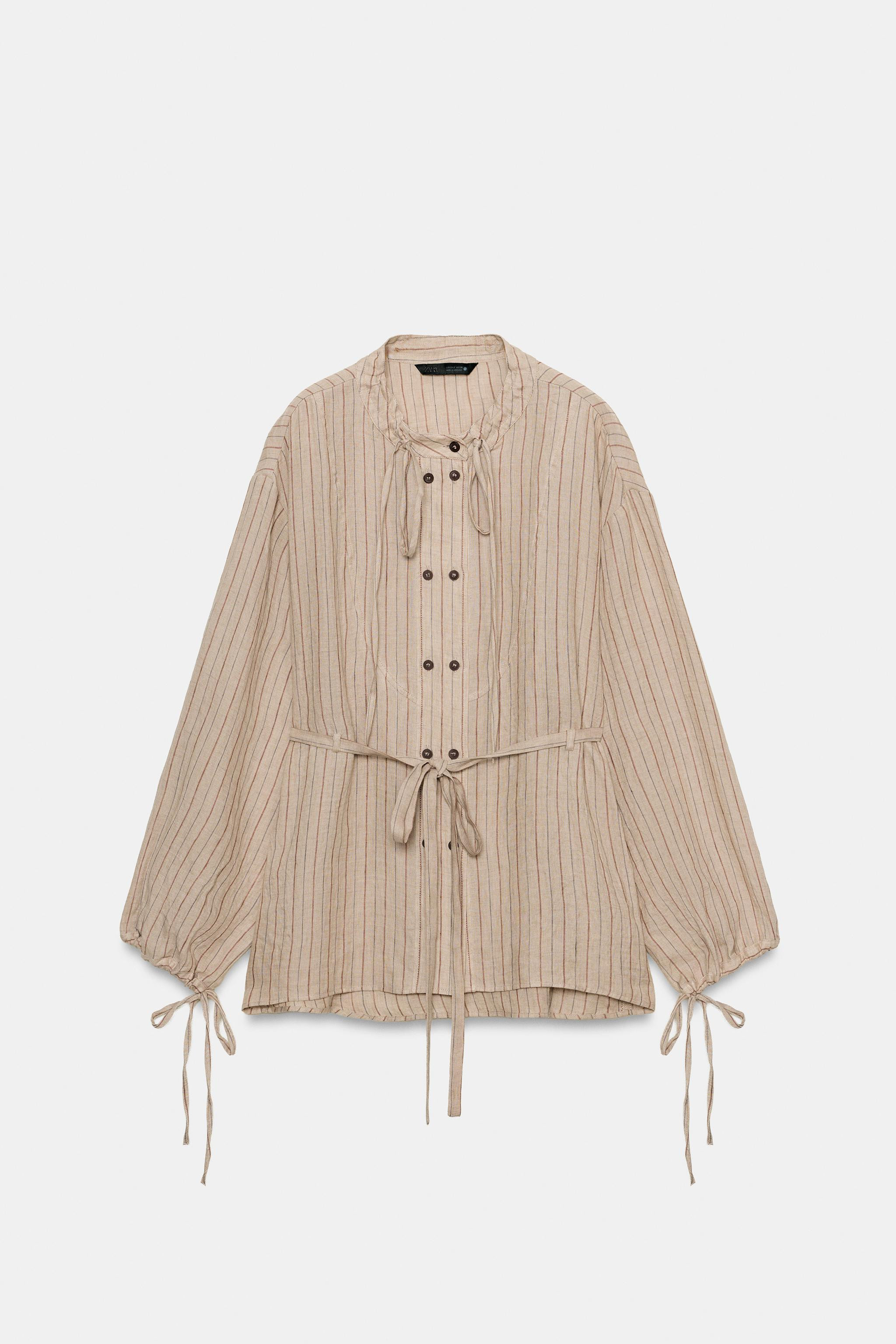 ZW COLLECTION STRIPED LINEN SHIRT | Zara US