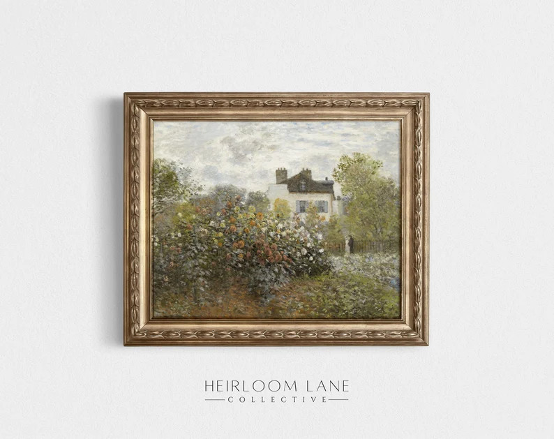 Garden House Print Digital Download | Spring Floral Artwork | French Country Cottage Art | Vintag... | Etsy (US)