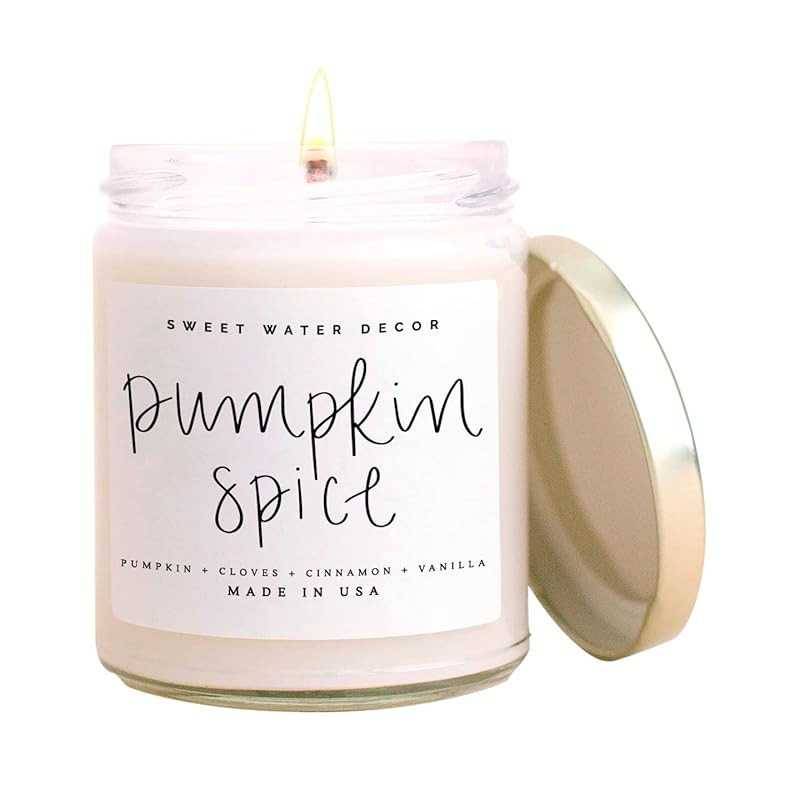 Sweet Water Decor Pumpkin Spice Candle | Autumn, Vanilla, and Buttercream, Fall Scented Soy Candl... | Amazon (US)