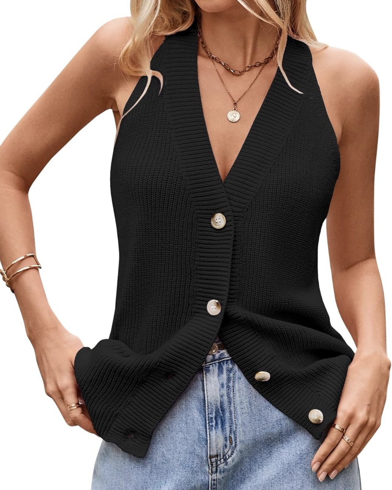 So cute this Button Down Sweater Vest for 50% off, through 3/29 while supplies last. It can be worn alone or layered with a shirt, tank dress, bralette underneath. Paired with Jeans Skirts or Shorts. 

Was $19.99
Now $10.00 with promo code 8MKRNKH7, more colors available. Apply code at checkout. 

#LTKWorkwear #LTKootd #LTKSaleAlert