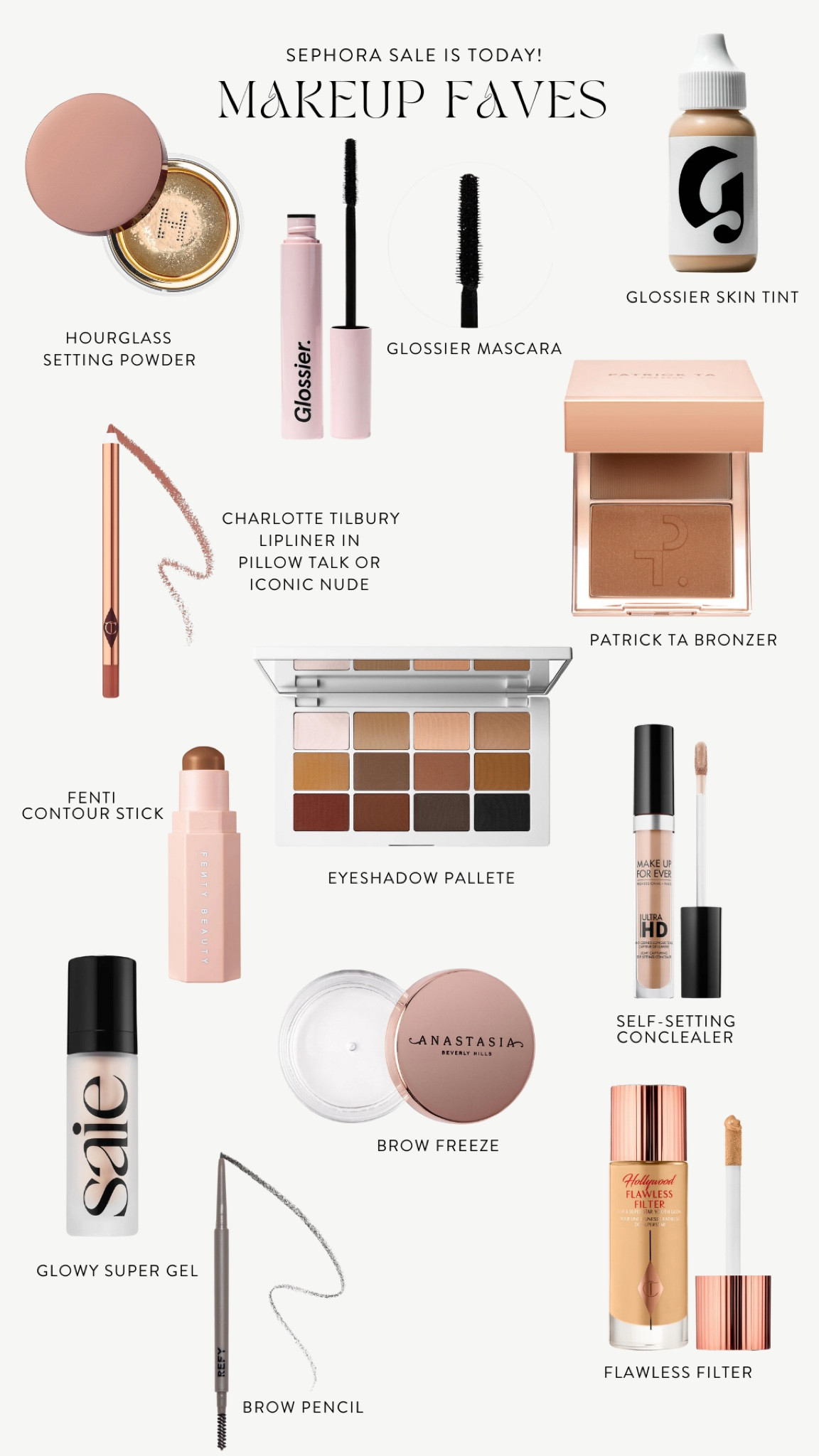 Sephora sale is today so here are my current makeup faves. I use these products almost everyday & love them so much!  #sephora.com #sephorasale #makeupfaves