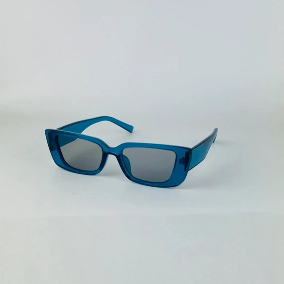 Awesome Rectangular Translucent Blue Frame and Gray Lens - Etsy | Etsy (US)