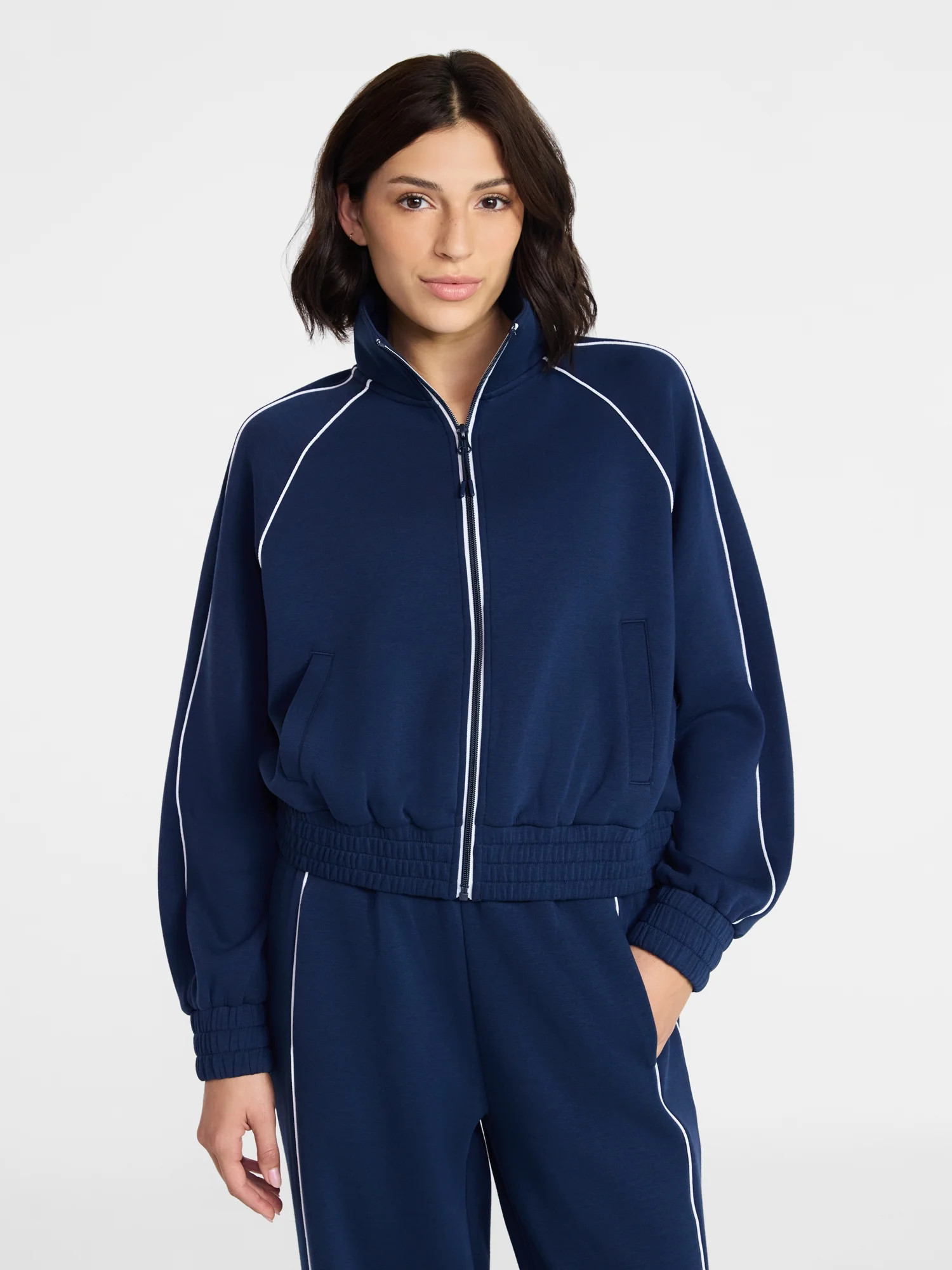 Avia Women's Double Knit Track Jacket, Sizes XS-XXXL | Walmart (US)