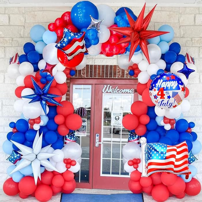 4th of July Balloons Arch Decorations,Red White and Blue Balloon Garland Independence Day Balloon... | Amazon (US)