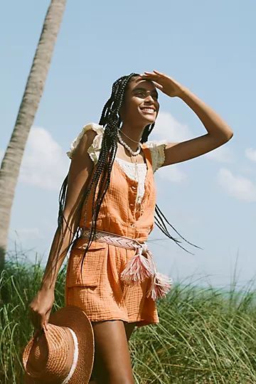 Gauzy Utility Romper | Anthropologie (US)