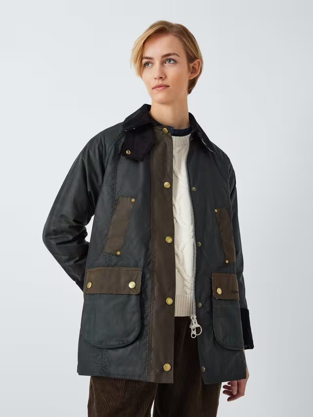 BarbourTomorrow's Archive Bramford Waxed Jacket, Navy | John Lewis (UK)