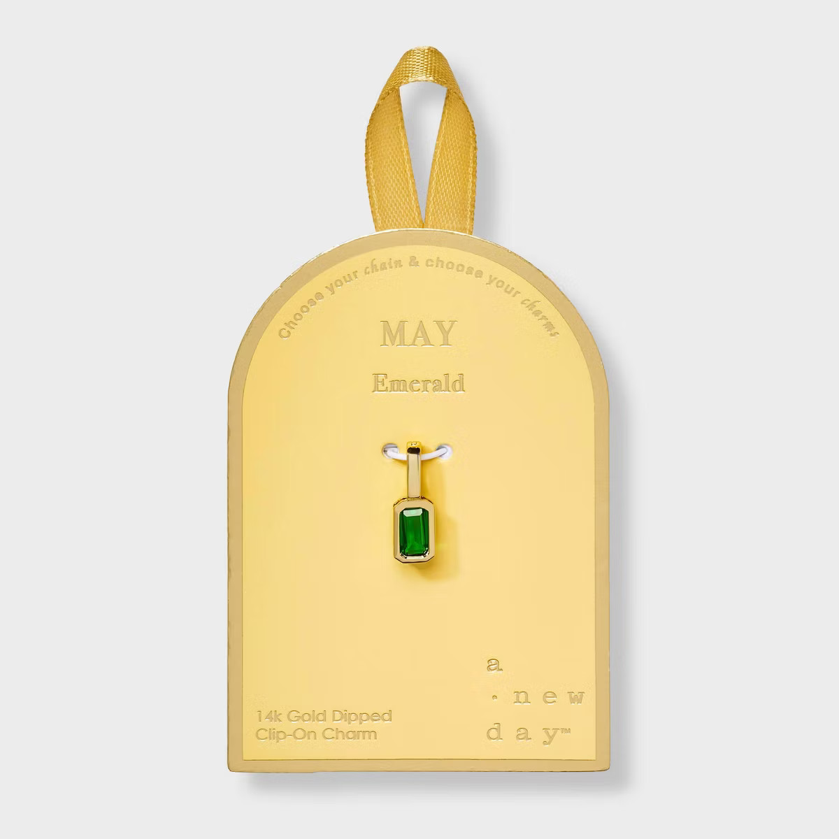 14K Gold Dipped Rectangle Birthstone Charm - A New Day™ | Target