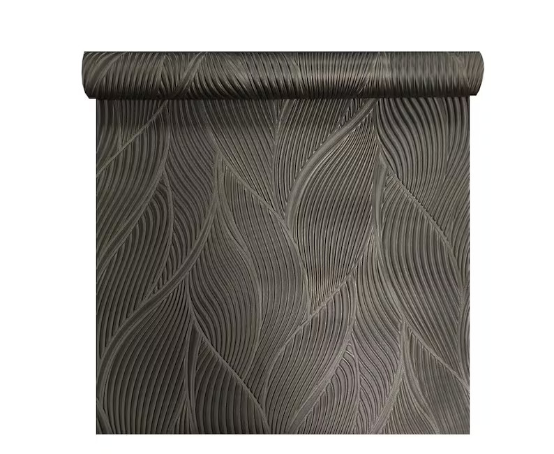 Embossed Bronze Metallic Faux Fabric Wave Lines Textured Contemporary Wallpaper - Etsy | Etsy (US)