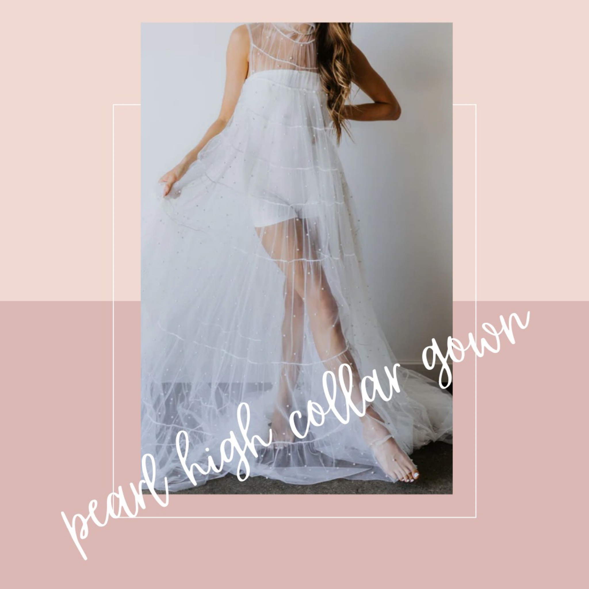 Swooning over this stunning Pearl beaded high collar gown 😍 you will have to buy a slip to wear underneath. This could also work during a boudoir session!

#LTKwedding #LTKstyletip