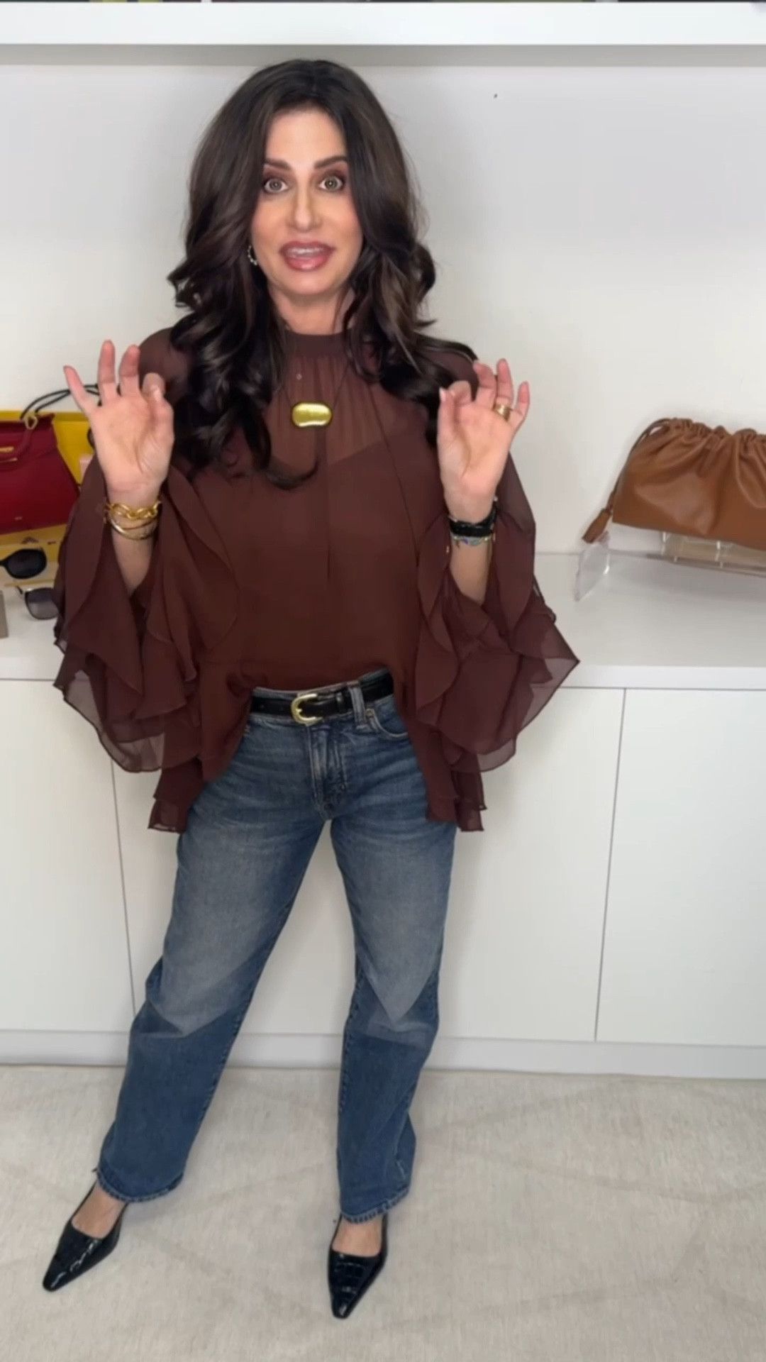 My date night look. Boho style chiffon top. Sm , jeans 25 #datenightinspo #bohostyle 

#LTKOver40 #LTKootd #LTKPetite