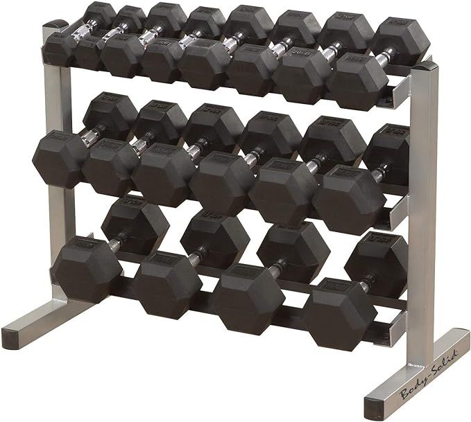 Body-Solid Three-Tier Horizontal Dumbbell Rack (GDR363) - Dumbbells not Included | Amazon (US)