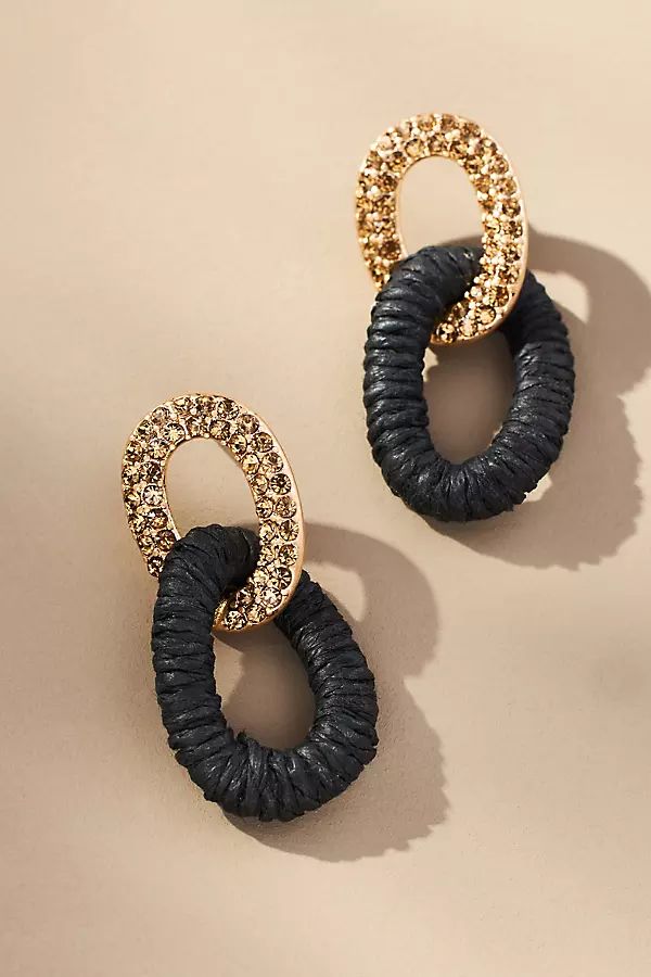 Threaded Pavé Link Drop Earrings | Anthropologie (US)