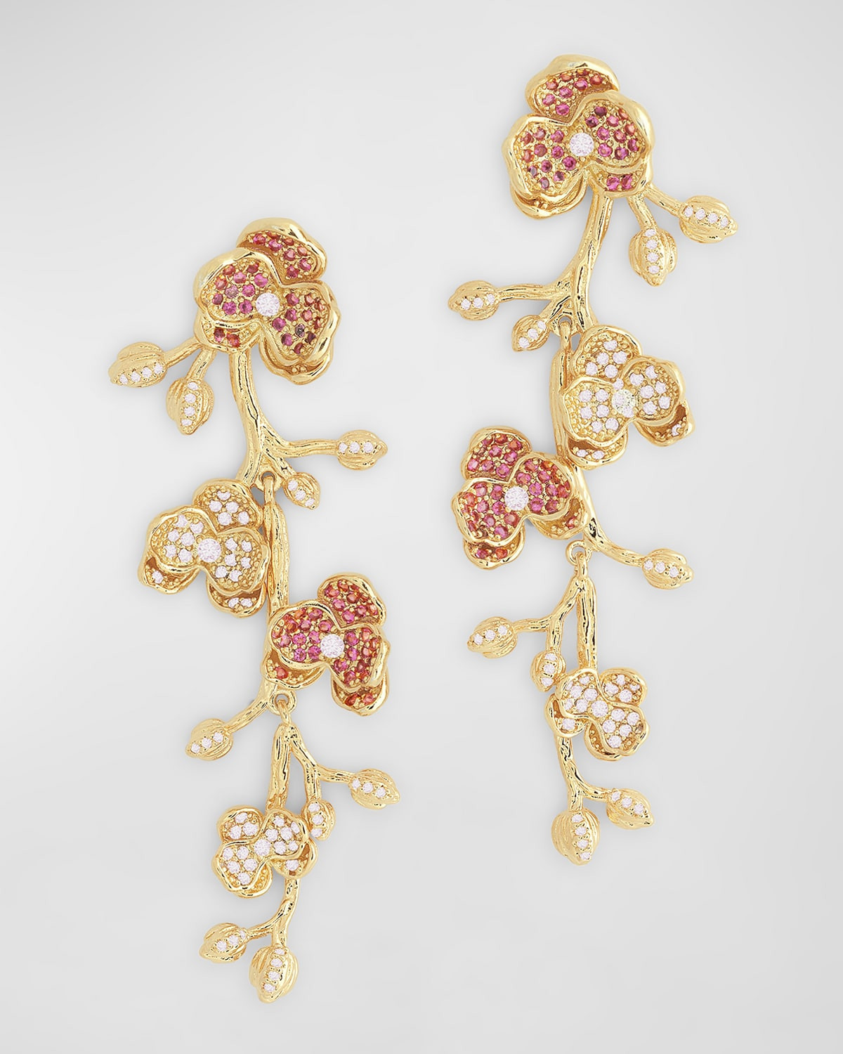Orchid Pave Dangle Earrings | Neiman Marcus