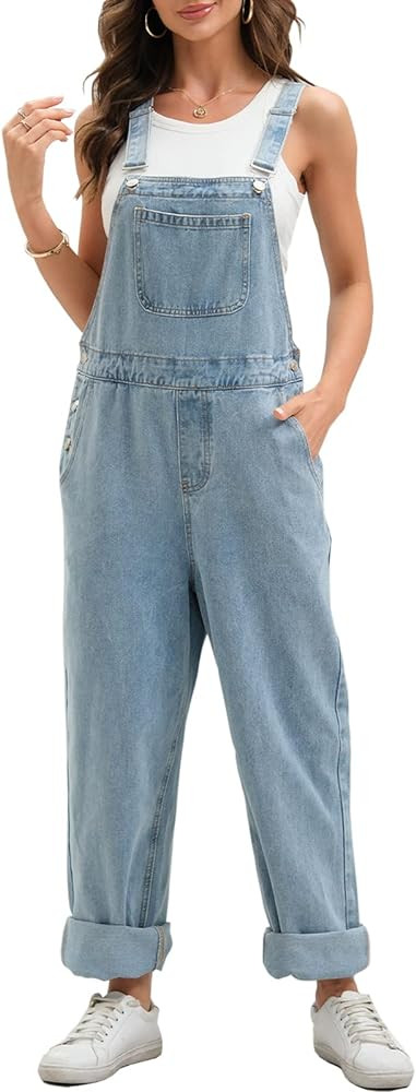 Meikulo Womens Casual Boyfriend Jeans Overall Denim Bib Adjustable Straps Wide Legs Retro Loose F... | Amazon (CA)