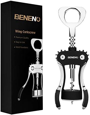 Wine Opener, Zinc Alloy Premium Wing Corkscrew Wine Bottle Opener with Multifunctional Bottles Op... | Amazon (US)