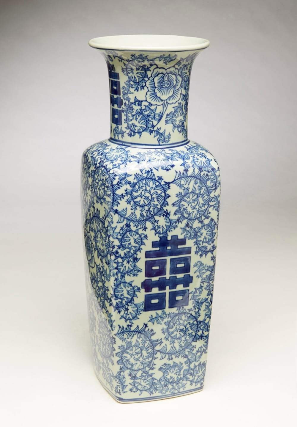 Blue with Green Glaze Double Happiness Vase | Pier 1 Online