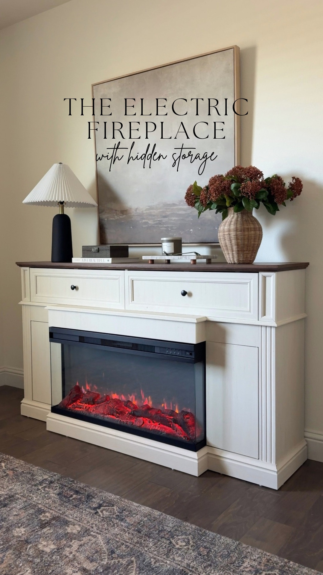 A cozy find with plenty of function—and it’s ON SALE! This electric fireplace cabinet has hidden storage, 12 flame colors, 5 brightness levels, a built-in heater, timer function and remote control. Style the top like a console or mantel for a cozy focal point in your living space.

#LTKHome