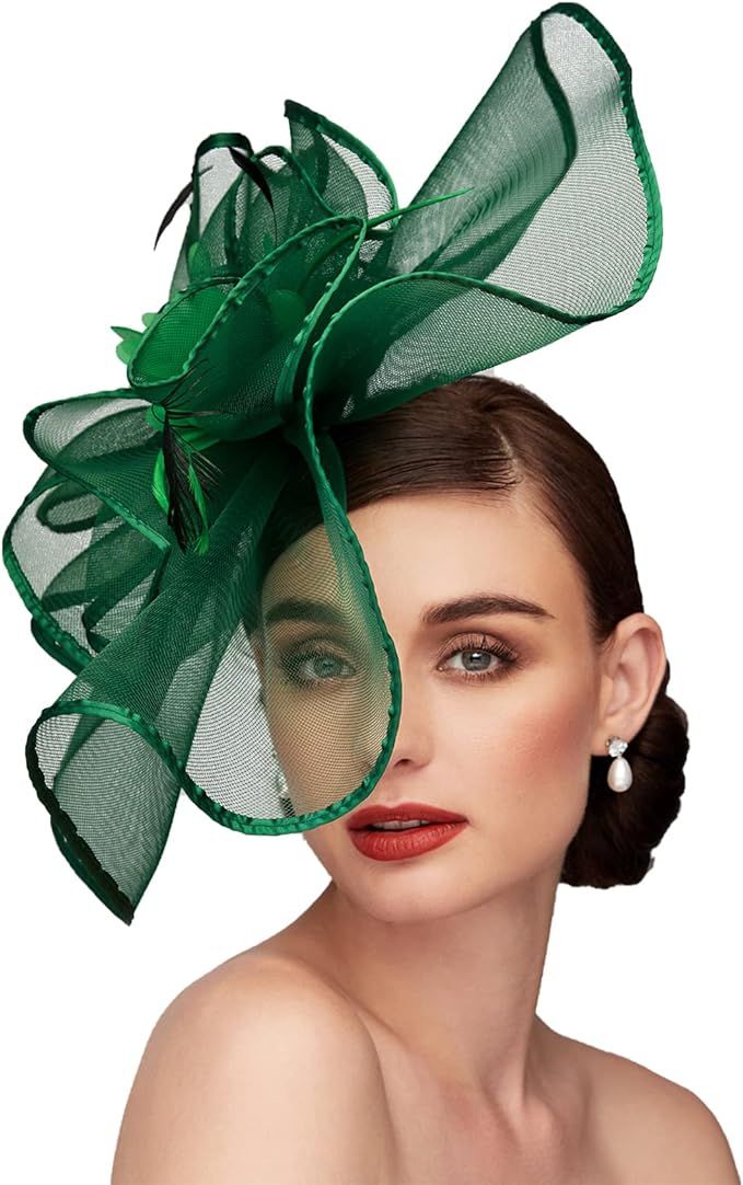 TS Fascinators Hat with Mesh Feather Hair Clip Tea Party for Wedding Cocktail Party Halloween Spe... | Amazon (US)