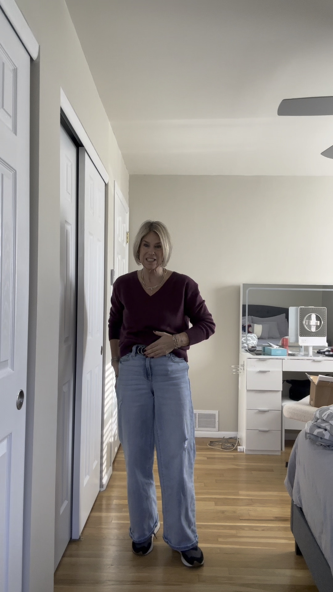 My over 50 work from home uniform. Comfy jeans, a sweater and sneakers! 

#LTKOver40 #LTKSeasonal