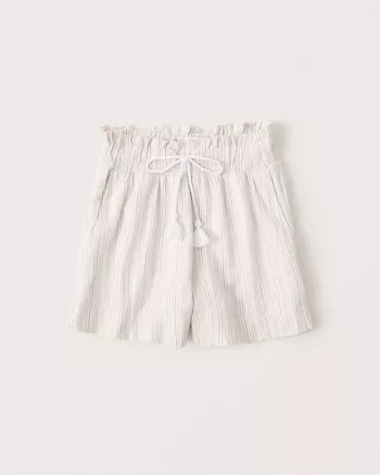 Linen-Blend Tassel Shorts | Abercrombie & Fitch US & UK