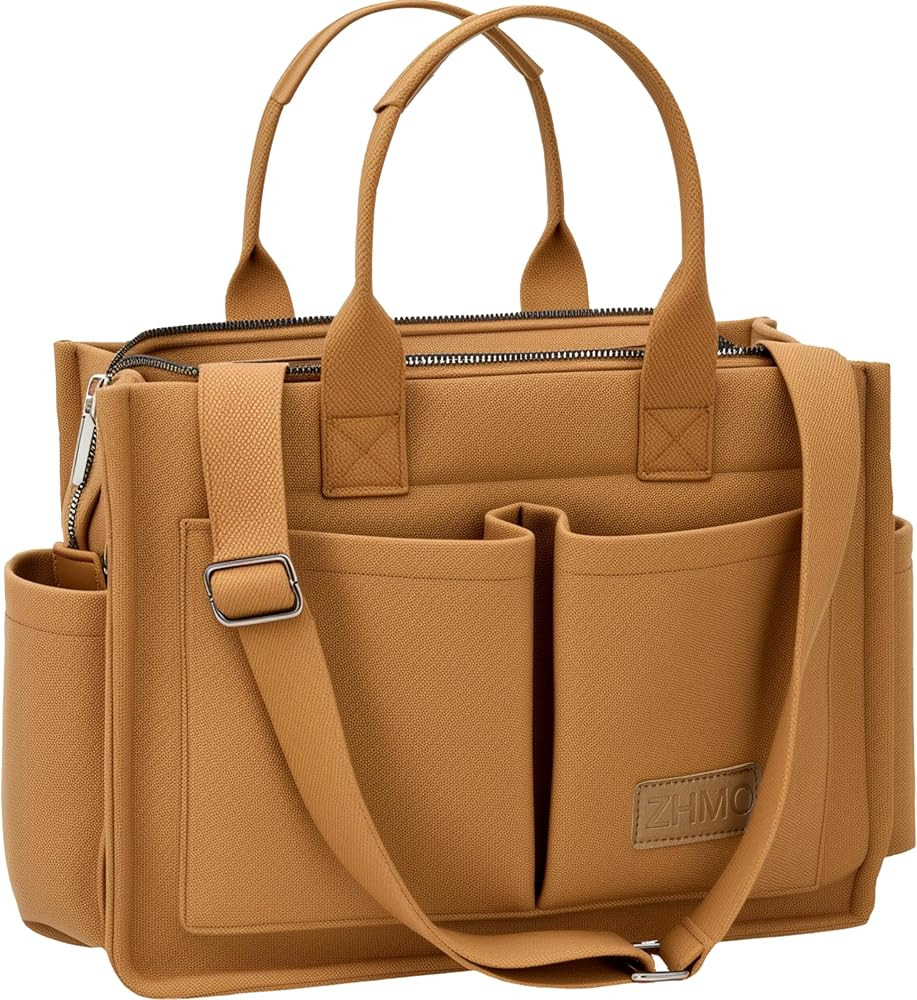 Tote Bag for Women With Compartments,Large Canvas Tote Women's Purse Crossbody Bags Work Laptop B... | Amazon (US)