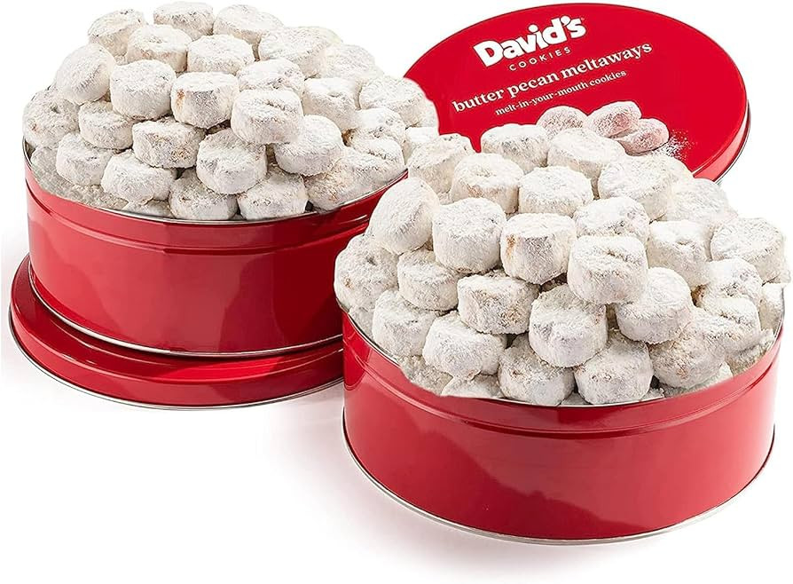 David's Cookies Gourmet Butter Pecan Meltaway Round Tin with Crunchy Pecans and Powdered Sugar, A... | Amazon (US)