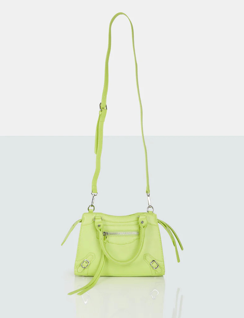 The Haven Lime Grain Pu Mini Tote Bag | Public Desire